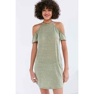 BDG Heathered Cold Shoulder T-Shirt Mini Dress